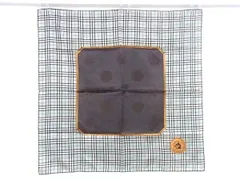 ■極美品■ Burberrys バーバリーズ チェック柄 スカーフ ハンカチーフ ポケットチーフ ライトブルー系×ブラウン系 DF3966