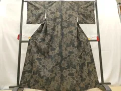 平和屋着物■紬　草花文　洗える着物　AAAW3008br