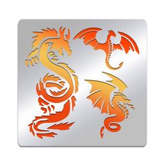 新品 素材 ハンドメイド DIYクラフト リサイクル アルバム 絵図 手帳用 描画テンプレート 合金製 ドラゴン ステンレス製 ステンシルシート 1枚入り BENECREAT