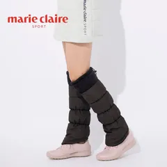 新品未使用！ 中綿レッグウォーマー ブラック 黒 レディース 撥水加工 裏起毛 保温 暖かい アジャスター 調節ゴム付き 防寒 ゴルフウェア スポーツ アウトドア marie claire マリクレール  フリーサイズ 732923 秋 冬