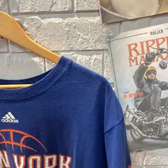 古着　XL adidas NEW YORK KNICKS ブルー　青　Tシャツ
