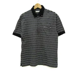 タケオキクチ ポロシャツ 半袖 ボーダー 大きいサイズ トップス メンズ 5サイズ ブラック系×グレー×ホワイト TAKEO KIKUCHI 【中古】