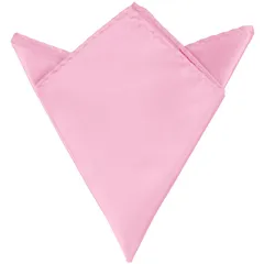 Elerevyo 折りたたみハンカチ シルク光沢のある無地ポケットチーフ メンズ用 ピンク Free Size