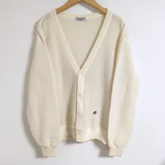 (^w^)b ArnoldPalmer アーノルドパーマー レナウントップス 80s 90s ヴィンテージ ビンテージ ニット カーディガン ウール 毛 薄手 おしゃれ カジュアル ゴルフ アイボリー ホワイト系 サイズ M