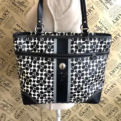 コーチ トート ショルダーバッグ ミニシグネチャー 黒 A4 FT352