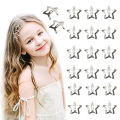 【数量限定】髪飾り 髪留 前髪 可愛い ヘアアクセサリー クリップ かわいい アイドル パッチン留め 応援 ヘアピン ヘアピン 子供 ミニ 大人 おしゃれ パッチンピン 女 星型 髪留め 20個セット 星 ヘアアクセサリー ヘアクリップ