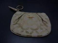 ■美品■ COACH コーチ オプアート レザー ポーチ コインケース カードケース レディース ベージュ系 DH4011