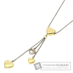 TIFFANY&Co. ティファニー マルチハート ドロップ ネックレス K18WG K18YG レディース