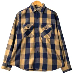 古着 70~80年代 ファイブブラザー Five Brother バッファローチェック 長袖 フランネルチェックシャツ メンズL相当/eaa588742