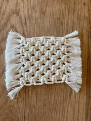 マクラメ コースター2枚セット⭐︎オフホワイト