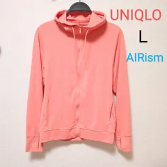 【 UNIQLO 】 ユニクロ 長袖 UV メッシュ パーカー  オレンジ Ｌ エアリズム レディース 日よけ  春 夏