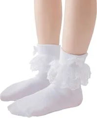 リボンソックス(15～18cm ホワイト)キッズ 靴下 フリル フォーマル レース ソックス 女の子  リボン 可愛い靴下 白 フォーマルソックス 発表会 結婚式 卒業式 入学式 上品 レース靴下