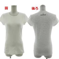 アディダス バイ ステラマッカートニー adidas by Stella McCartney Tシャツ 半袖 バックレースメッシュ切替え 速乾 ストレッチ オフ白 ホワイト 白