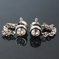 鎌倉カフス工房　チェーン付クリスタルスワロフスキーカフスボタン（カフリンクス） ギフト・プレゼントにもおすすめ