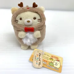 タグ付き すみっコぐらしコレクション てのりぬいぐるみ ねこ クリスマス トナカイ