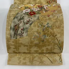 O0652 美品 逸品 希少 皆川月華 作 手描き 鯉 正絹 名古屋帯