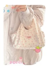 2025年春新作 小花柄 レディース ハンドバッグ 韓国風 ミニマル トートバッグ 通勤 日常使い 帆布 ショルダーバッグ