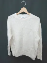 ◇ ⊇ UNITED ARROWS ユナイテッドアローズ シンプル 無地 長袖 ニット セーター アイボリー系 レディース E  【1411070014610】