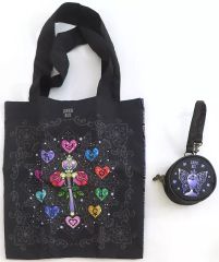 [중고] 잡화 로즈 무늬 파우치 첨부 에코 백 [미소녀 전사 세일러 문 × ANNA SUI]