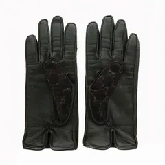 グッチ GUCCI 手袋 グローブ レザー スエード 5本指 GG柄 総柄 茶色 ブラウン /XZ ■GY27のサムネイル
