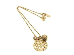 COACH コーチ シグネチャー ラインストーン ボールチェーン ネックレス ペンダント アクセサリー レディース ピンクゴールド系 DJ3345