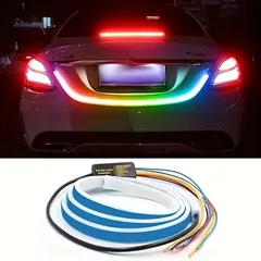 LEDテープライト 120cm 150cm トランクライト カラフル 12V RGB カーライト 防水 SUV 車用 ボンネット レインボーライト テープライト t562