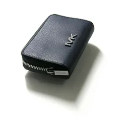 【新品】 MICHAEL KORS ／ マイケルコース　コンパクト財布 COOPER ミニウォレット コインケース カードケース ラウンドジップ 紺 ネイビー ｜ オールシーズン