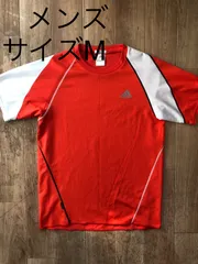 アディダス　Tシャツ　半袖　メンズ　サイズM　オレンジ