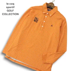 le coq sportif GOLF COLLECTION ルコック ゴルフ 通年 ロゴ刺繍★ ドット柄 長袖 ボタンダウン ポロシャツ Sz.M メンズ