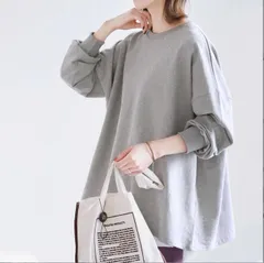 レディース 長袖 Tシャツ トレーナー ボーダー トップス スウェット カットソー ロングTシャツ 秋冬 ラウンドネック モックネック プルオーバー インナー 無地 ストライプ シャツ M1014-8EYQ-1