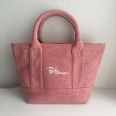 トートバッグ　 Ron Herman ロンハーマン トートバッグ ロゴ刺繍 プチプラ 高見え おしゃれ お出かけ キャンバス　ピンク