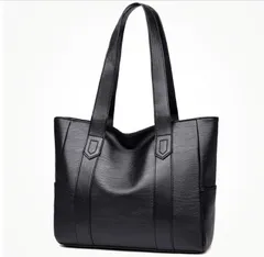 トートバッグ トート ショルダーバッグ フェイクレザー PUレザーブラック ブラウン  スーツ 肩掛け 手提げバッグ シンプル お出かけ レザー調 オシャレ 無地 合成皮革 軽量 大き目 A4 レディース  カジュアル 女性 内ポケット付き 黒色 茶色