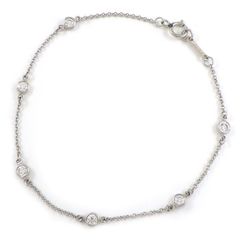 ティファニー Tiffany & Co. ブレスレット バイ ザ ヤード 60099275 6ポイント ダイヤモンド PT950 【中古】