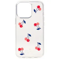 ケイトスペード iphoneケース katespade レジン チェリー さくらんぼ ビジュー ラインストーン ロゴ iPhone13 PRO 専用 スマホケース カバー クリア K6437
