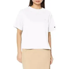 チャンピオン(Champion) 半袖Tシャツ 綿100% ワンポイントロゴ レディース CW-X315 ホワイト Lサイズ