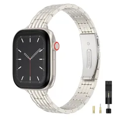 【在庫セール】Apple Watch バンド/アップルウォッチ バンド 38/40/41/42/44/45/46/49mm 細身ステンレスあっぷるうぉっち交換ベルト コンパチブル おしゃれ 可愛い レデース女性ビジネスメタル金属ストラップfor iWatch