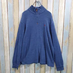 6-88☆ポロラルフローレン☆ハーフジップニットスウェットトレーナー☆Lサイズ