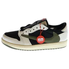 NIKE (ナイキ) ×Travis Scott WMNS AIR JORDAN 1 LOW OG Medium Olive DZ4137-106 ウィメンズ エアジョーダン1 ミディアムオリーブ ローカットスニーカー US8.5/25.5m