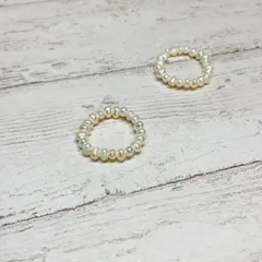 淡水パールのリング　指輪　12号 13号　ハンドメイド　ステンレス　ビーズ　アクセサリー