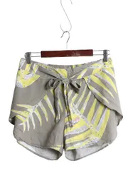 【お得なクーポン配布中!】 19年製 パタゴニア ガーデン アイランド ショーツ レディース M / 古着 Patagonia アウトドア ショートパンツ 総柄 短パン 短パン 麻 薄手