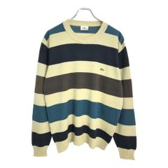 LACOSTE ラコステ クルーネック セーター ボーダー ベージュ(メンズ 4)中古 古着 U5877