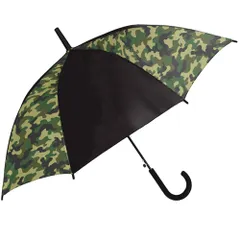 ☆ 2コマ迷彩KH ☆ キッズアンブレラ 55cm ジャンプ傘 傘 子供用 55 長傘 キッズ ジャンプ傘 ワンタッチ おしゃれ シンプル 子供 55cm 傘 ジャンプ 置き傘 小学校 小学生 通学 登校 雨傘 雨具 crux クラックス