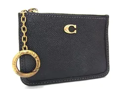 ■美品■ COACH コーチ レザー コインケース コインパース パスケース 小銭入れ 定期入れ レディース メンズ ブラック系 DI7304