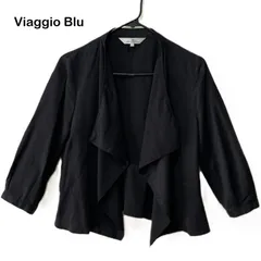 【Viaggio Blu/ビアッジョブルー】ボレロ ショートボレロ フォーマル ブラック 黒 無地 ソフトタッチ 羽織りもの お呼ばれ 自宅洗濯可（中古）