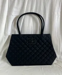 CHANEL シャネル トートバッグ ブラック ナイロン キルティング ココマーク