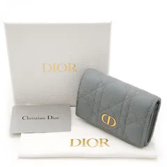 【 ほぼ未使用  】ディオール DIOR CARO XS ウォレット S5132UWHC クラウドブルー 青 イタリア製 クリスチャンディオール コンパクト ミニ財布 プレゼント ご褒美 レディース 中古
