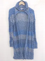 ◇ GAP ギャップ コットンニット 長袖 ガウンカーディガン サイズS ブルー系 ホワイト系 ネイビー レディース E  【1302010030824】