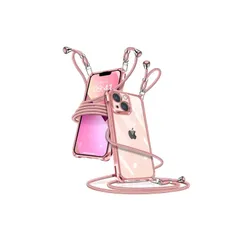 iPhone13 mini ケース クリア ショルダー iPhone13mini スマホケース アイフォン13mini カバー 肩掛け 斜めかけ 縄掛けケース 透明 薄型 軽量 TPU 携帯ケース 紐付き 斜めがけ 織りストラップ付き 長さ調整可能 取り外 0