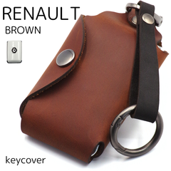 [NONINA] Renault ルノー キーケース （茶用ページ）  キーカバー キーホルダー オイルレザー 本革  ルーテシア アルカナ キャプチャー メガーヌ スマートキーケース