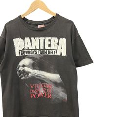 90s ビンテージ PANTERA 両面プリント バンド Tシャツ L ブラック フェード 90年代 USA製 アメリカ製 パンテラ バンT ロックT